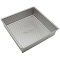 USA Pans 8-Inch Aluminized Steel Square Cake Pan with Americoat