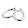 Sterling Silver Plain Hoop Earrings - Size: 35mm