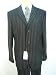 Men's 3 Buttons Jet Black Chalk Pinstripe Super 120's Vorsted Wool Suit