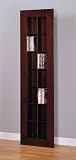 Contemporary Leaning Cappuccino Finish Wood CD/DVD Rack Shelf Bookcase
