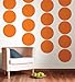 Brewster WPD90200 Wall Pops Totally Orange Dot, Set of 5 Stickers