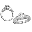 14K White Gold Diamond Ring - 1.00 Ct.