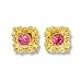 22k Gold Overlay Pink Topaz Earrings by Sajen