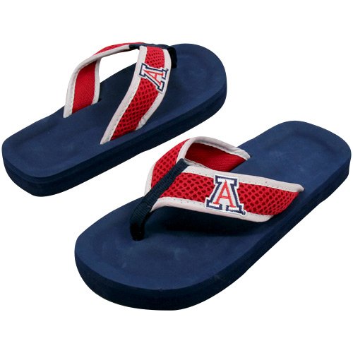 Arizona Wildcats Unisex Basic Flip Flops - Navy Blue-Cardinal (Small)