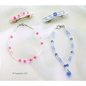 Dolls Jewels Set in Pink and Blue Crystals and Silver ~ Hand Made in USA for all 18 Dolls... by Girlfriends Collection Carpatina Dolls