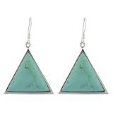 Sterling Silver Turquoise Triangle Earrings