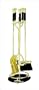 UniFlame 5 Piece Polished Brass And Black Marble Fireset