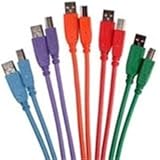Cables to Go Multi-Color - USB cable - 4 pin USB Type A (M) - 4 pin USB Type B (M) - 6.6 ft ( USB / Hi-Speed USB ) (pack of 5 )