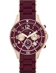 Marc by Marc Jacobs Rock Chronograph Maroon Dial Maroon Rubber Ladies Watch MBM2596