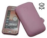Original Suncase Leder Etui Tasche speziell fuer Samsung GT S5230 Star / S-5230 / Lasche mit Rueckzugfunktion / Rosa
