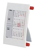 Produkt-Bild: 3-Monats-Tischkalender f&uuml;r 2012 + 2013, wei&szlig;/rot, mit Drehmechanik