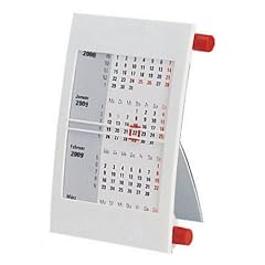 3-Monats-Tischkalender f�r 2012 + 2013, wei�/rot, mit Drehmechanik