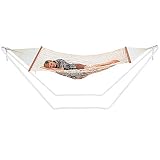 GREAT GIFT Single Passenger Rope Hammock and Stand Combo-2 Years Warranty-High Quality Product