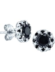 10KT White Gold 1.00 CTW-Diamond Fashion Earrings