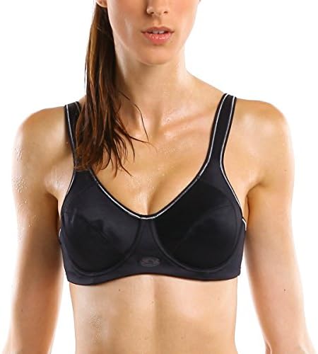 La Isla Women's High Impact Level 3 Comfort Support Underwire Minimizer Sports Bra Black 36C