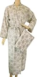 Pink Gray Medaillon French Elegant Design Kimono Bathrobe with Travel Case ~ Clearance by PD