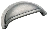 Amerock BP4235-WN Solid Brass 3-Inch Cup Pull, Weathered Nickel