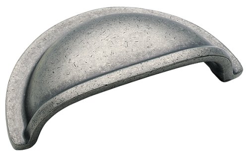 Amerock BP4235WN Advantage Solid Brass Cup Pull, Weathered Nickel, 3-Inch Center-to-Center