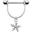 Handcrafted Cubic Zirconia Lilly Nipple Ring