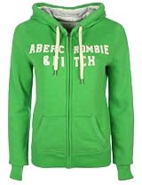 Abercrombie & Fitch Womens Hoodie Written Logo Green