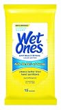Wet Ones Citrus Antibacterial Hand  Wipes Travel Pack, 15-Count (Pack of 12)
