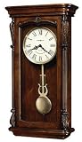 Howard Miller 25' Henderson Dark, Lightly Distressed, Hampton Cherry Wood Wall Clock 625-378