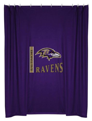Best Quality Locker Room Shower Curtain - Baltimore Ravens NFL /Color Purple Size 72 X 72