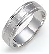 14k White Gold 6mm  Hammered Engraved Band