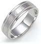 14k White Gold 6mm  Hammered Engraved Band