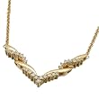 14K Yellow Gold V Shaped Diamond Fashion Necklace