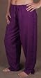 Embroidered Drawstring Pants - Purple