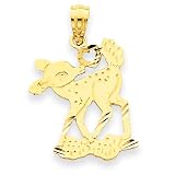 14k Fawn with Heart Pendant