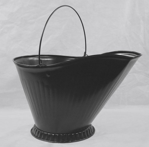 Standard Fireplace Hearth Ash Coal Bucket Carrier - BLACK