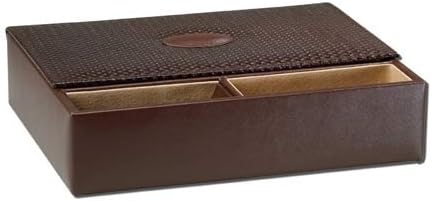 Mens Valet Jewelry Box - Brown (Brown) (2.75"H x 11.75"W x 9.25"D)