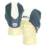 Seattle Seahawks Center Stripe Winter Knit Beanie - Blue / White