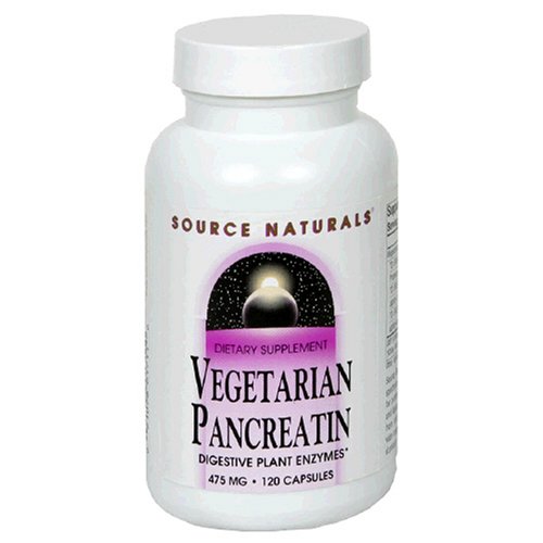 Source Naturals Vegetarian Pancreatin 475mg, 120 capsules (Pack of 2)