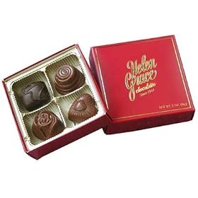 Helen Grace Chocolates, Assorted Milk & Dark Chocolate Truffles, 2 oz. Red Box, 3-pack