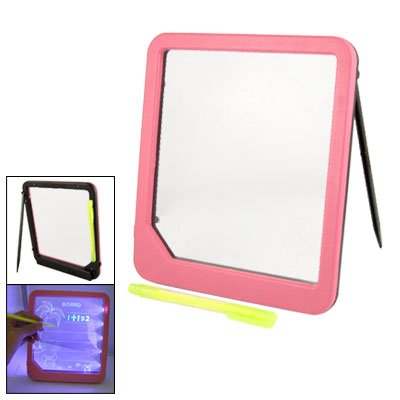 Pink Plastic Frame Blue Light Luminous LED Message Text Memo Board