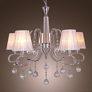 RayShop - Modern Crystal Chandeliers with 5 Lights White ( Voltage : 220-240V )