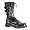 MENS Mid Calf Combat Boot Goth Boot Steel Toe 14 Eyelets 3 Strap Black Leather Size: 4