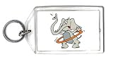 Keychain with hula, hoop, playing, elephant, twirling