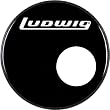 Ludwig Logo Resonance Bass Drum Head with Port Black 22 Inch