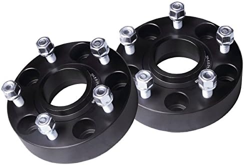 AutoBucs@ 2pcs 1.5" Jeep Hubcentric Wheel Spacers Adapters 5x5 to 5x5 for 1/2" Studs JK Wrangler WJ WK Grand Cherokee XK Commander Black