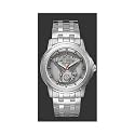 Harley Davidson Men's Bulova Watch. Pewter medallion dial with raised Harley motor image. 76A021.