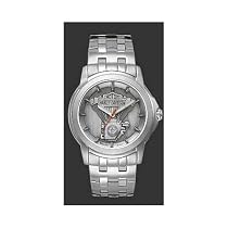 Harley Davidson Men's Bulova Watch. Pewter medallion dial with raised Harley motor image. 76A021.