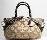 Coach 17690 Madison Op Art Sateen Large Sophia Satchel Khaki