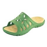NOTHINZ Caribbean Womens Comfort Shoes Beach Sandals Summer Slides Lime Green/Yellow
