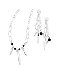 Sterling Silver Necklace And Earrings Set - 18 Inch