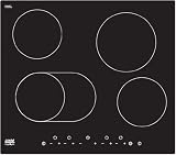 Table vitroc�ramique 4 zones - 9 niveaux de puissance - Commandes sensitive