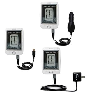 Deluxe Kit for the Netronix Bookeen Cybook Opus includes a USB cable with Car and Wall Charger - Gomadic Brand w/ TipExchange Technology